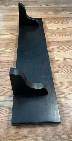 Dark finish solid wood shelf
