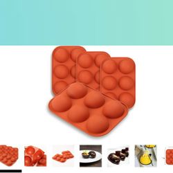 homEdge Semi Sphere Silicone Mold, 4 Packs Baking Mold for Making Hot Chocolate Bomb, Cake, Jelly, Dome Mousse - Diamet

