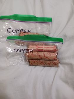 6 rolls of copper pennies