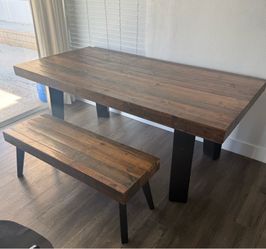 Dining table and bench