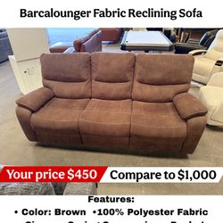 Barcalounger Fabric Manual Reclining Sofa