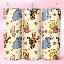 Custom 20oz Pooh Bear & Friends Stainless Steel Tumbler