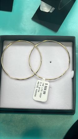 14K Yellow Gold Large Hoop Earrings