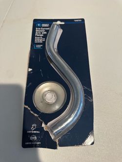 9-in curved shower arm with flange