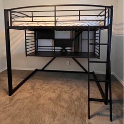 American furniture warehouse full  loft bed with desk no mattress