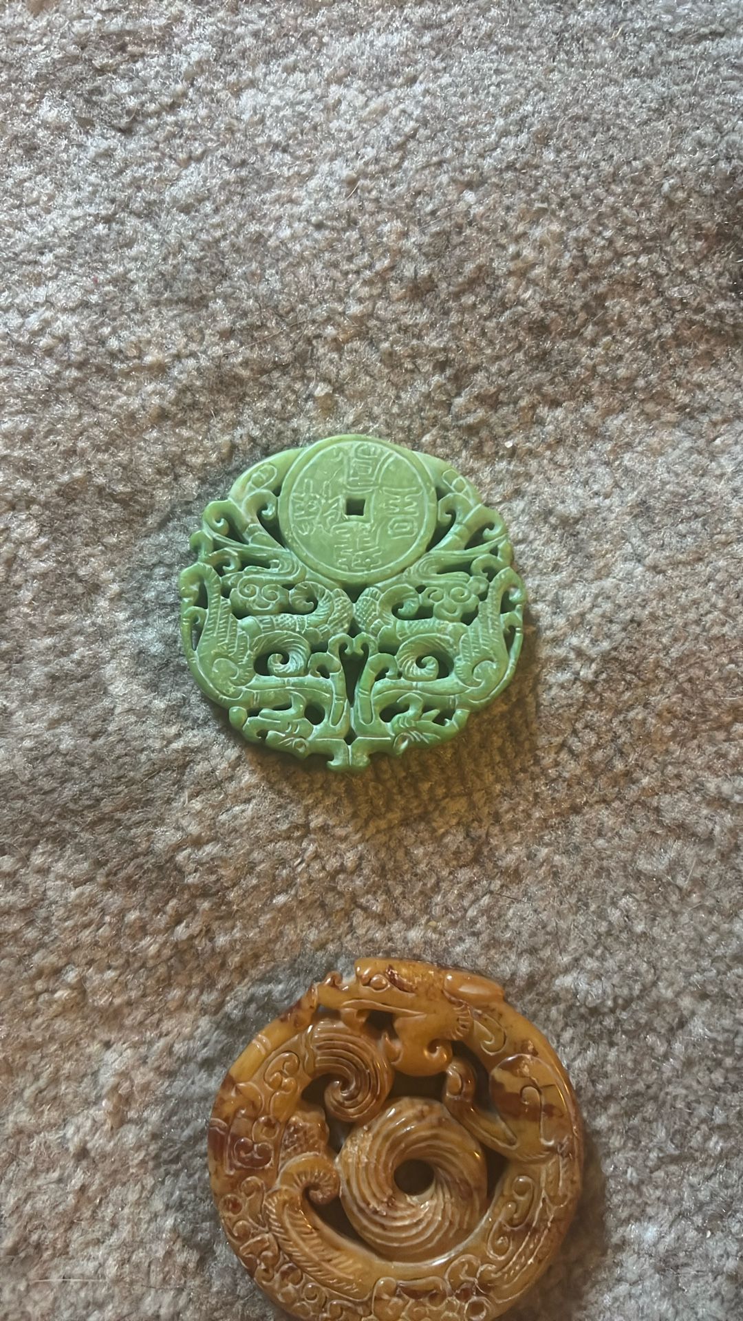 Jade circle pendant