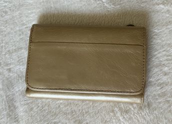 Hobo Gold Dust Leather Trifold Wallet