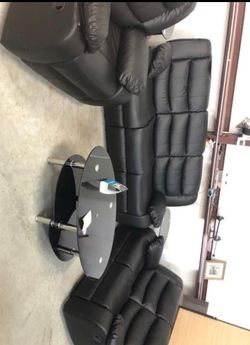 Iskender Dynamo Black 3-Piece Reclining Living Room Set / couch / Sofa -Loveseat -Chair