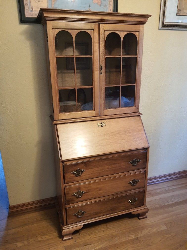 Gorgeous Antique Restored Hutch Secretary Desk China Cabinet by Jasper Cabinet