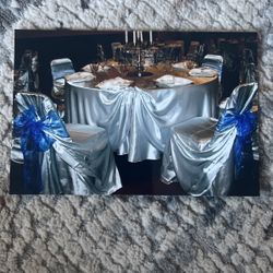 35 Round Satin Silver Tablecloths! For Weddings
