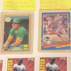 Jose Canseco + other cards – 8 card mixed lot