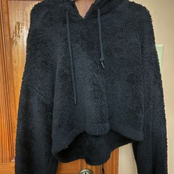 Black Fuzzy Hoodie