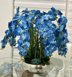 Beautiful large blue orchid flower arrangement