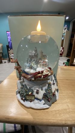 Partylight Old World Village Tealight Snow Globe Excellent Working Great W/Box