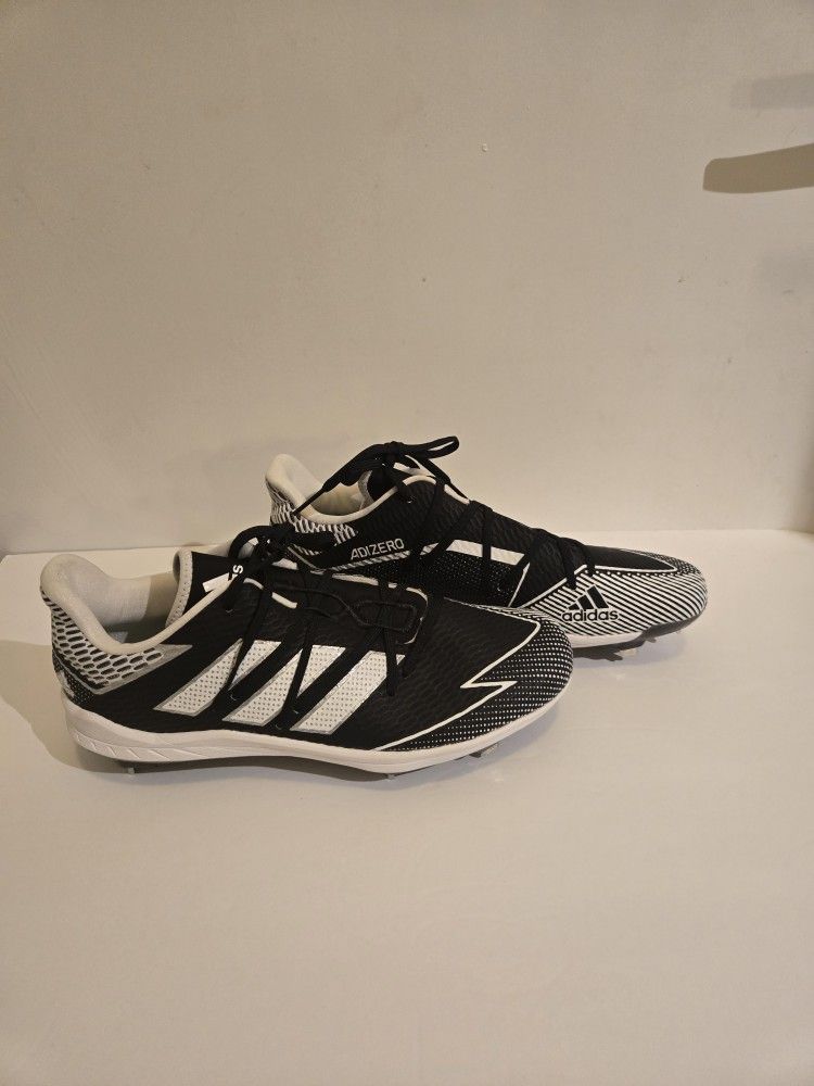 BAND NEW Adidas Afterbumer Cleats Size 11.5 Black And White