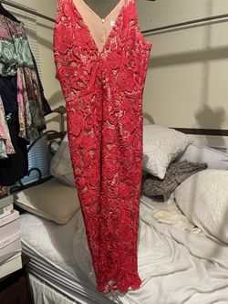 Embroidered Red Dress
