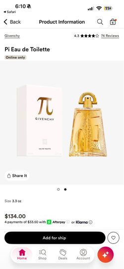 Original New Givenchy Pi fragrance