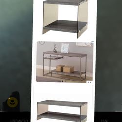3 pieces GRAY & GLASS END TABLE and (Coffee Table) Console Table ,like New