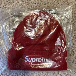 FW23 Red Supreme New Era Beanie (Brand New With Tags)