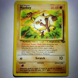 1999 WotC MANKEY 55/64 POKÉMON CARD. JUNGLE SET. COMMON. NM