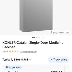 Kohler 36 “ Single Door Medicine Cabinet