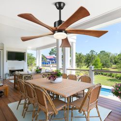Ceiling Fans with Lights and Remote, 52 Inch Outdoor Fans for Patios with Light, USA Original Patent, ETL Listed, 3 Downrods, 5 Blades, 6 Speeds Rever
