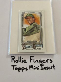 Rollie Fingers Oakland A’s Hall of Fame Pitcher Topps Short Print Mini Insert Card. SP328M.