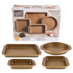 Gibson Home®️ 🥧Country Kitchen Embossed Nonstick 4pc Bakeware Set    