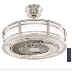 Brette Ill 23 in. Integrated LED Indoor/Outdoor Brushed Nickel Ceiling Fan with Light and Remote Control