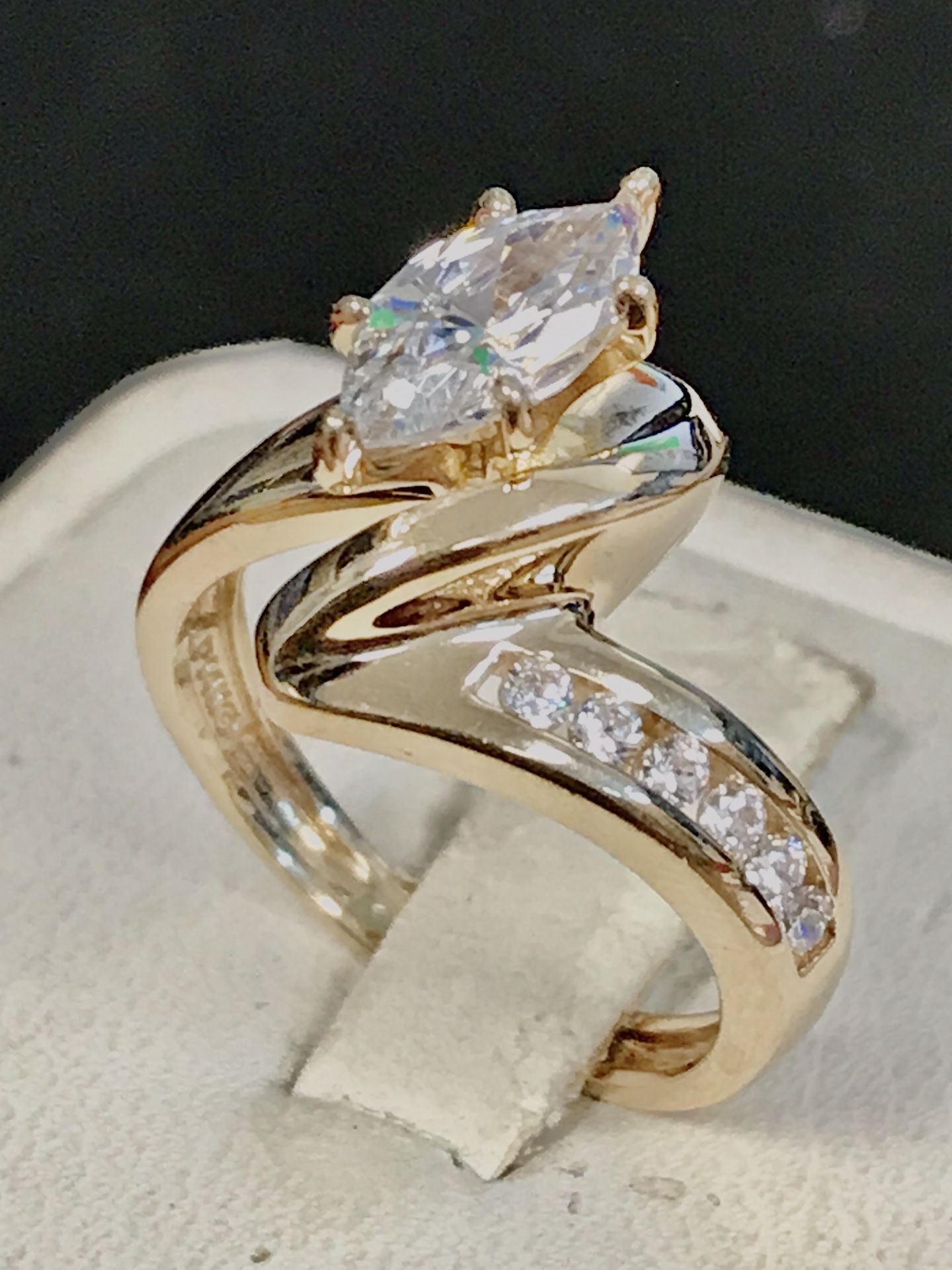 Gold & CZ engagement ring