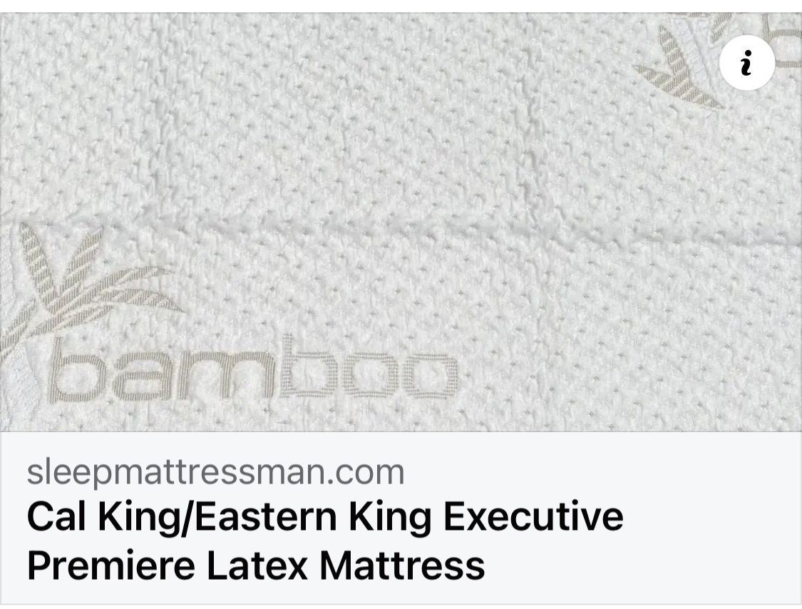 New Bamboo RV King Mattress 72x80x8