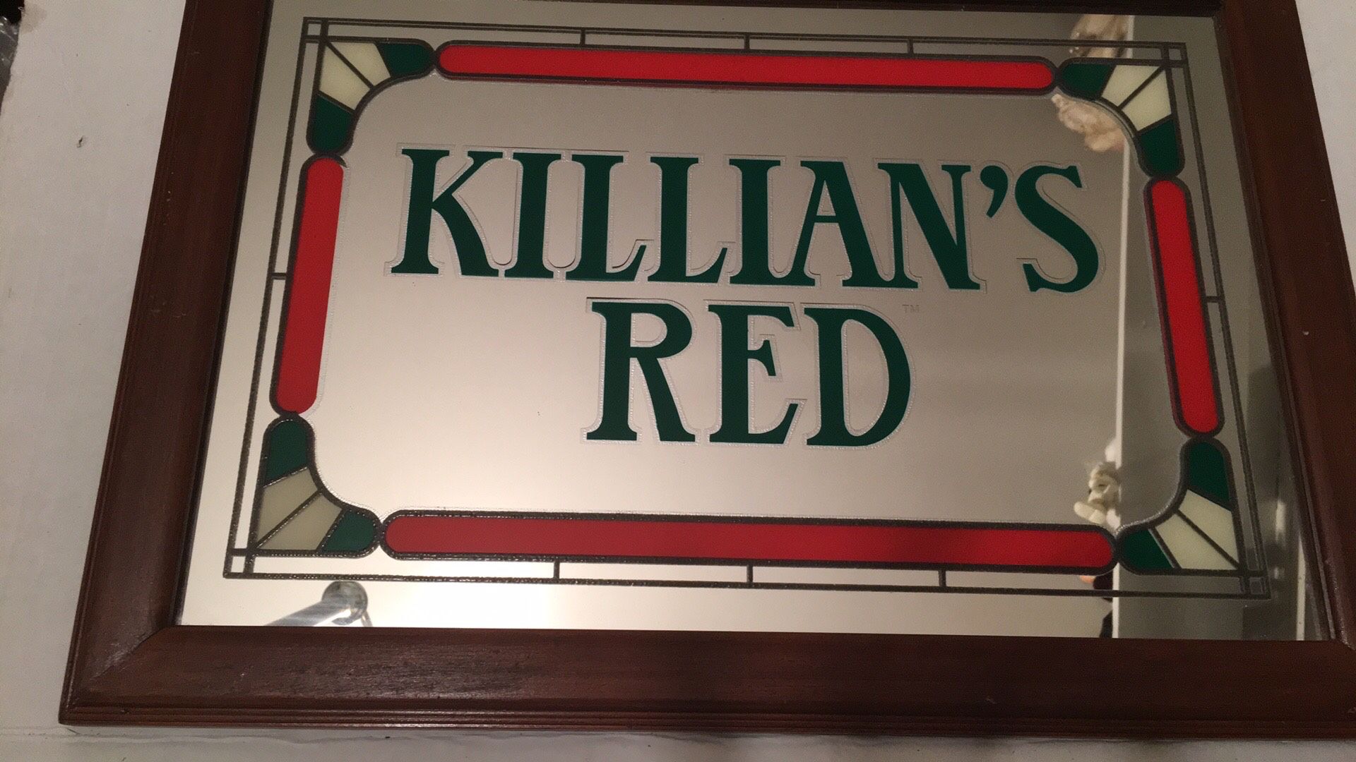 Killians Red Mirror with simulated stain glass