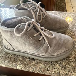 UGG Neumel Oyster Grey Suede  Ankle Boots