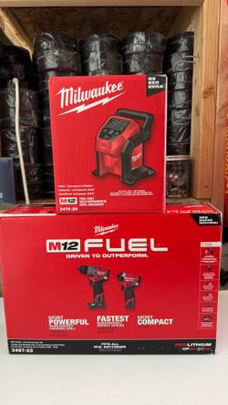 M12 FUEL 12-Volt Lithium-Ion Brushless Cordless Hammer Drill and Impact Driver Combo Kit (2-Tool) with Compact Inflator