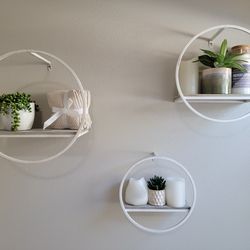 3-piece Decorative Round Wall Shelves