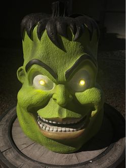 Vintage Light Up Frankenstein Halloween Head Blow Mold