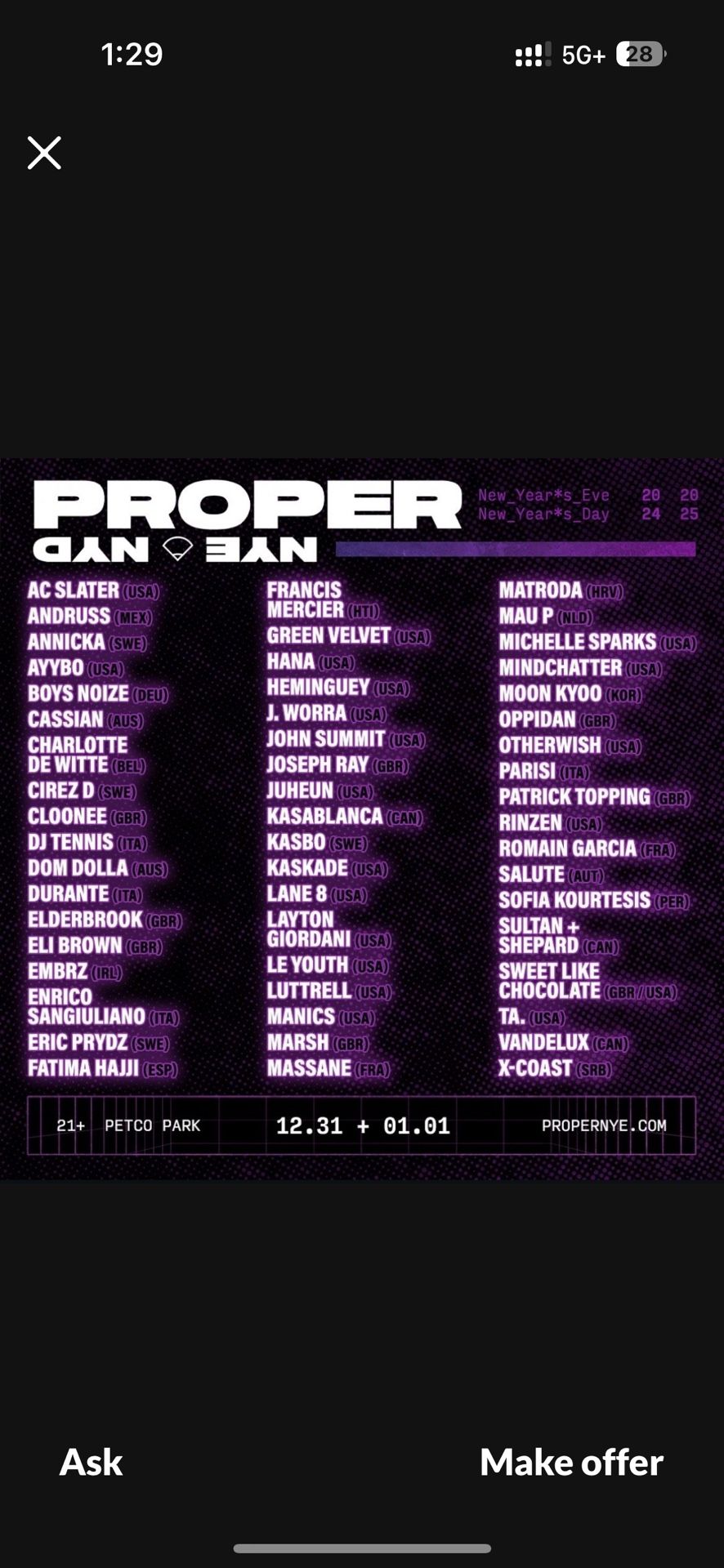 Need 2 Proper Day 1 Tickets 1/1