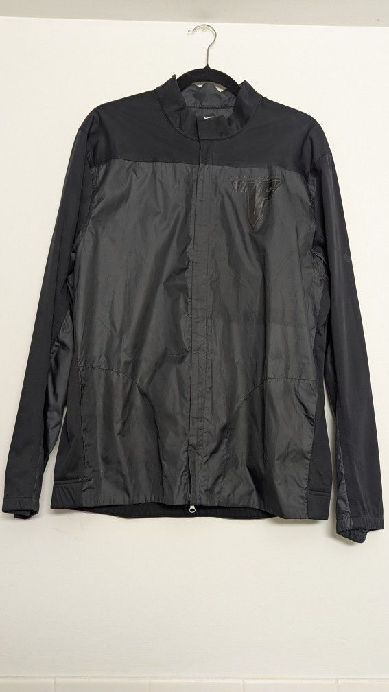 Nike Shield Golf Lightweight Windbreaker Black Men's L Full Zip Athletic Customized FLAW