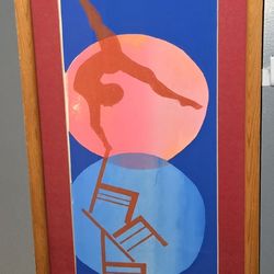 Dancer Chair Balancing at Sunset- Art Print Framed (12 X 22)