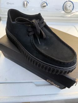 Clarks Originals Black Suede Wallabee Platform Shoes