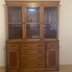 1960s Georgian China Cabinet or Bookcase With Desk