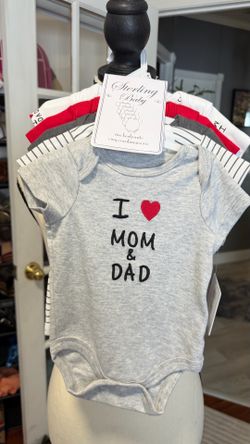 New with tags five piece Sterling baby onesies