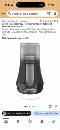 Baby Brezza Bottle warmer