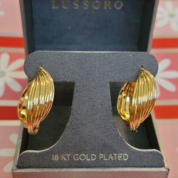 Lussoro 18k Gold Plated Twist Hoop Earrings