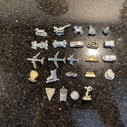 24 Pcs Monopoly Board Game Pewters Including Mickey McDonald & Other Rare Pieces