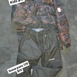 Snow Clothes Kids Sise 7