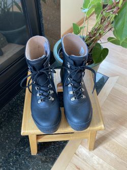 Hunter Lace-Up Black Rubber Rain Boots Waterproof Insulated Excellent Men's 9