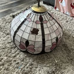 Vintage Slag Glass Chandelier Light