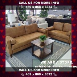 Ashley Darlow Caramel with USB Charger Sofa&Loveseat Set 🎄