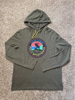 Polo Country Ralph Lauren Polo Sportsman Graphic Hoodie Mens Size Medium Olive